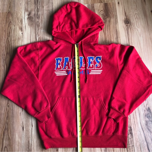 Eagles Hoodie Sweatshirt Pullover Long Sleeve Red Small Men’s UNISEX - Picture 9 of 16